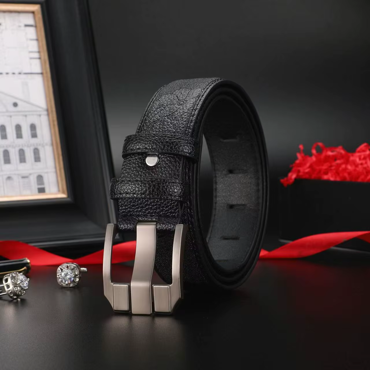 Ceintures pour hommes de haute qualité, ceinture vintage embossée, ceinture de style business à la m