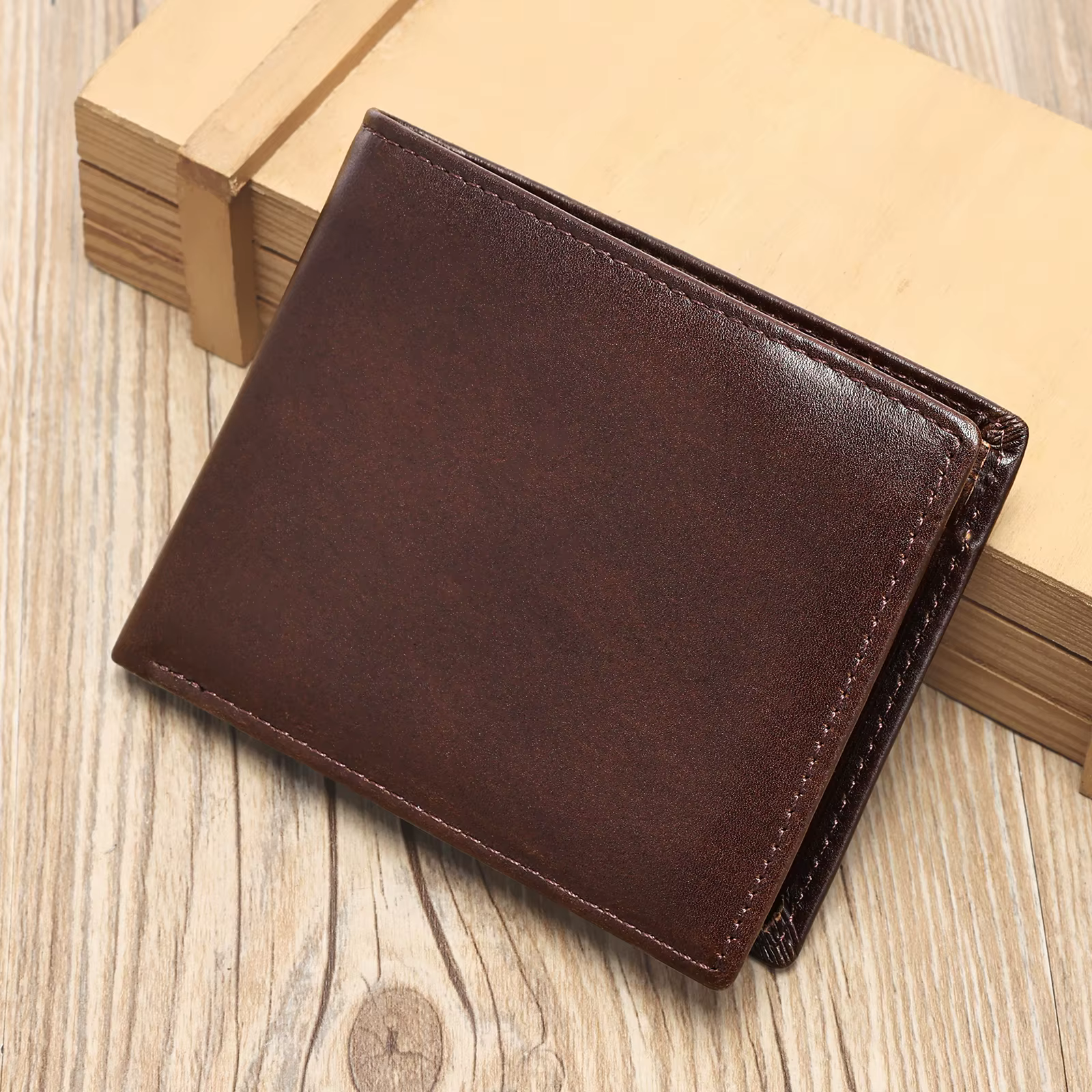 WESTAL Portefeuille pour homme en cuir Crazy Horse à motifs compacts, sujet aux rayures et réparable