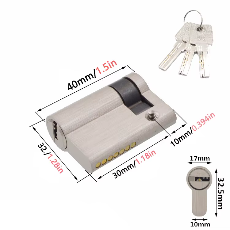 Noyau de serrure demi-coupé, clé simple face pour ouvrir la porte intérieure en laiton, serrure de p