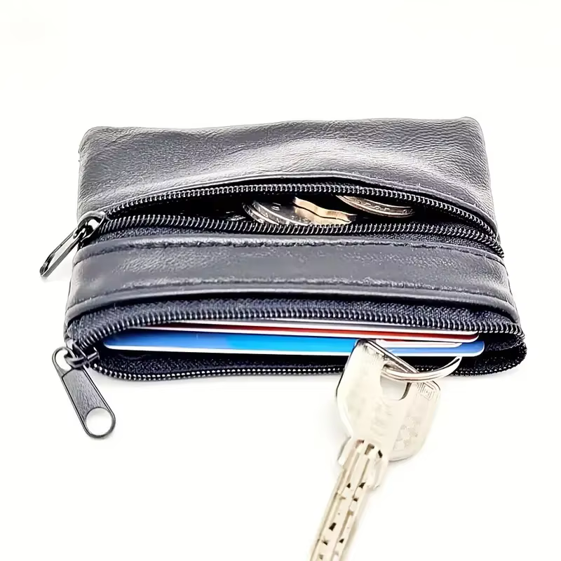 Porte-monnaie en cuir PU pour femmes et hommes, petit sac portefeuille