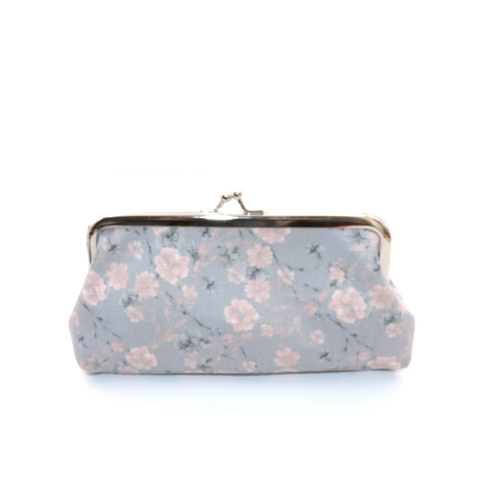 Porte-monnaie rétro imprimé de fleurs pour femmes, portefeuille à verrouillage Long Kd'appareils, mi