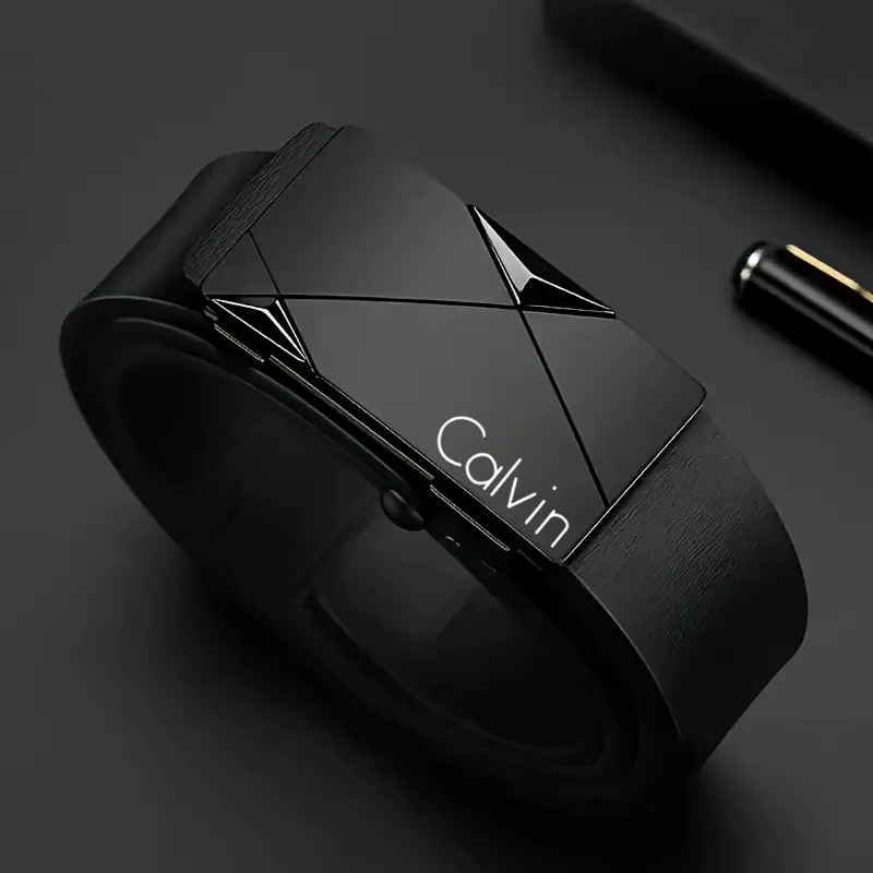 Ceinture élégante en cuir PU pour hommes – Ceintures à la mode pour la vie quotidienne, les loisirs,