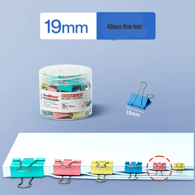 40 pinces à queue longue multifonctionnelles en acier inoxydable de 19 mm pour documents et tickets,