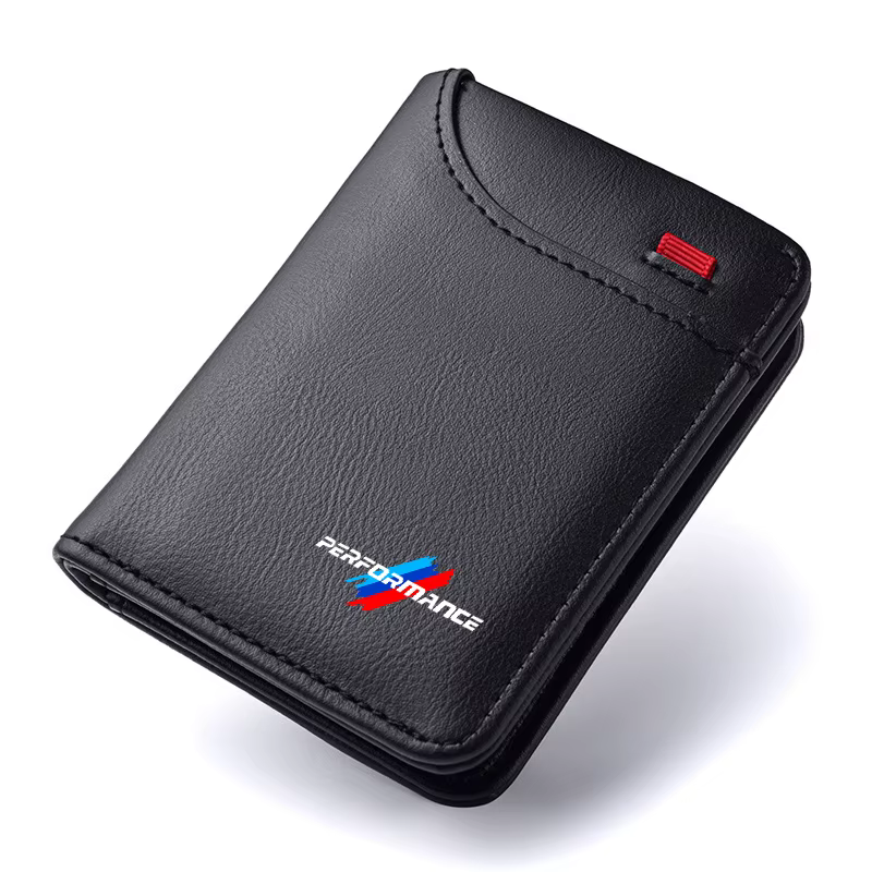 Portefeuille en cuir pour hommes, porte-monnaie personnalisé, porte-carte d'identité pour BMW E46 E9