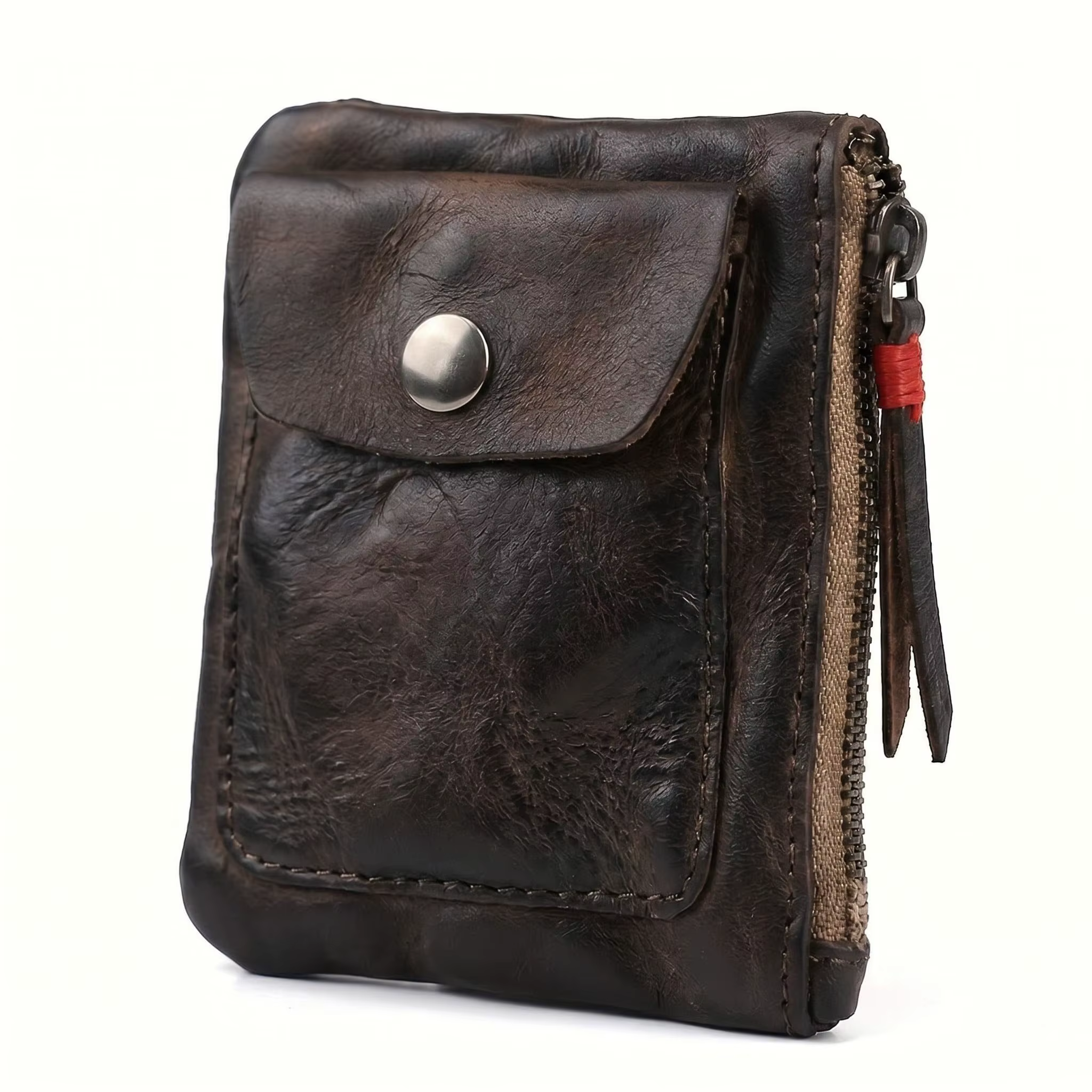 Portefeuille en cuir de vache pour hommes, portefeuille en cuir véritable pour hommes, portefeuille 