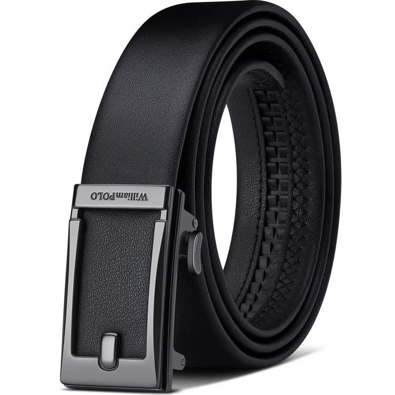 Ceinture en cuir à boucle automatique pour hommes, ceinture polyvalente, ceinture de pantalon décont
