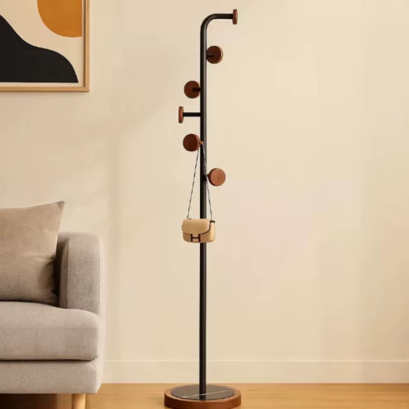 Porte-manteau design de luxe en bois, style îlot, pour vêtements et vestes, pour salon et hôtel, App