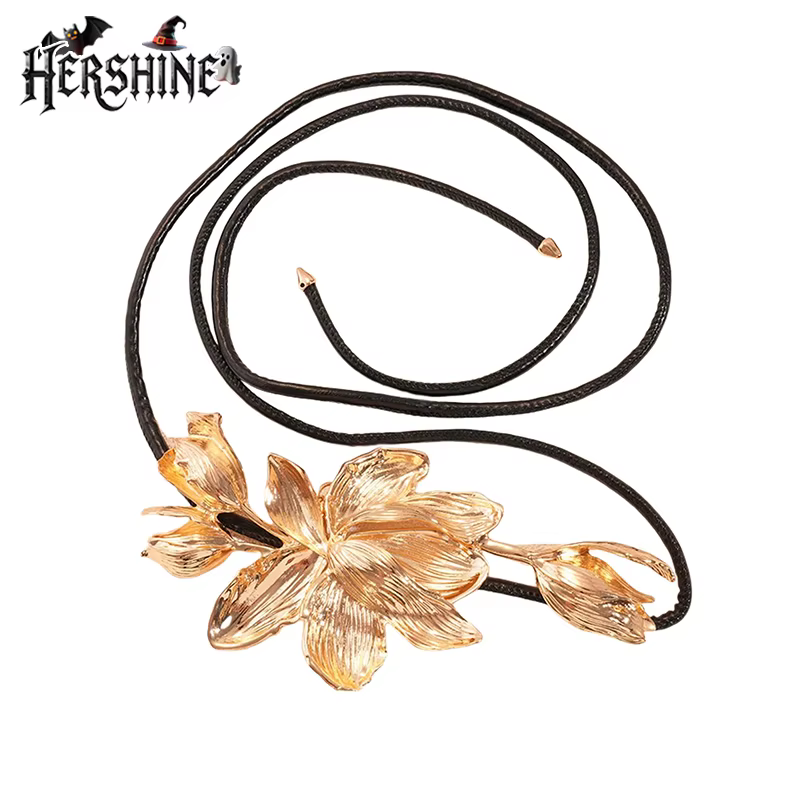 HERSHINE Ceinture ornée de lotus doré pour femme, style bohème, accessoires pour robes et jeans, pri