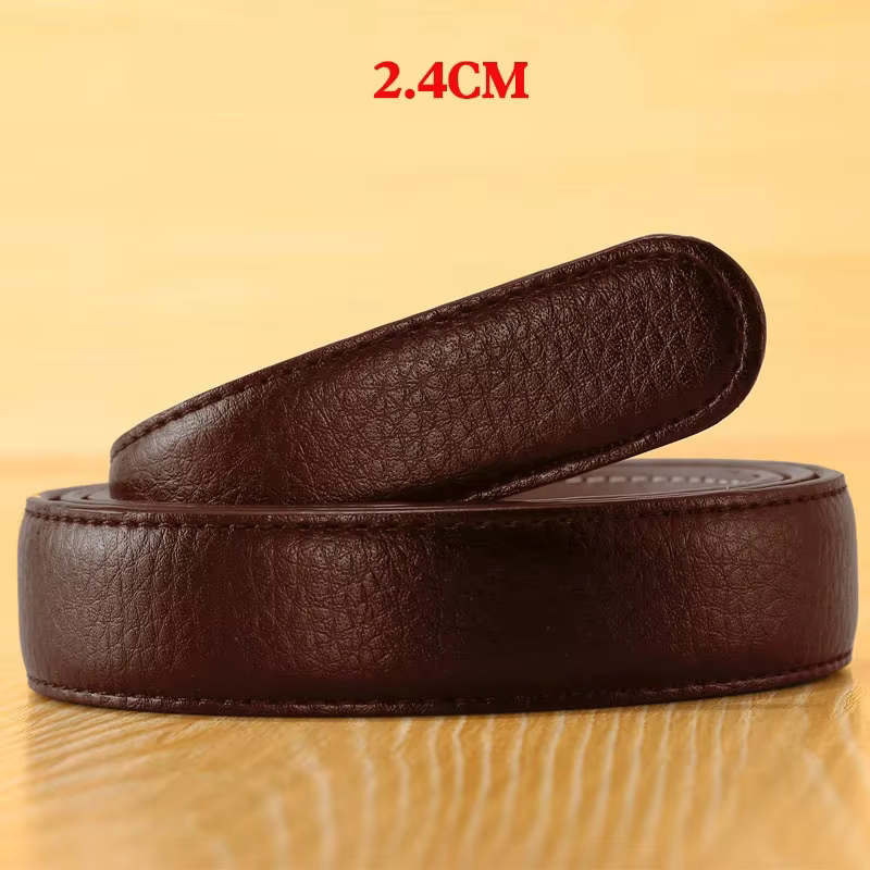 Ceinture en cuir PU pour hommes et femmes, 2.4 2.8 3.0, 3.5 cm de large, sans boucle pour boucle aut