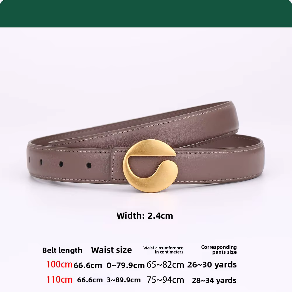 Ceinture en cuir pour femme, ceinture fine polyvalente, ceinture décorative décontractée haut de gam
