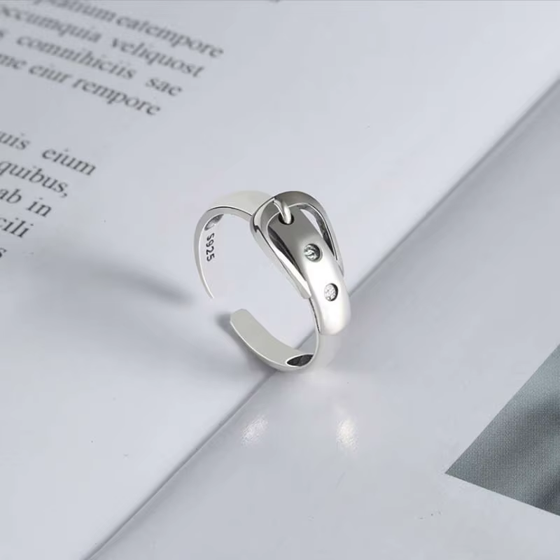 Ceinture en argent sterling 925 ​ Bagues réglables, bijoux de fiançailles et de mariage pour femmes,