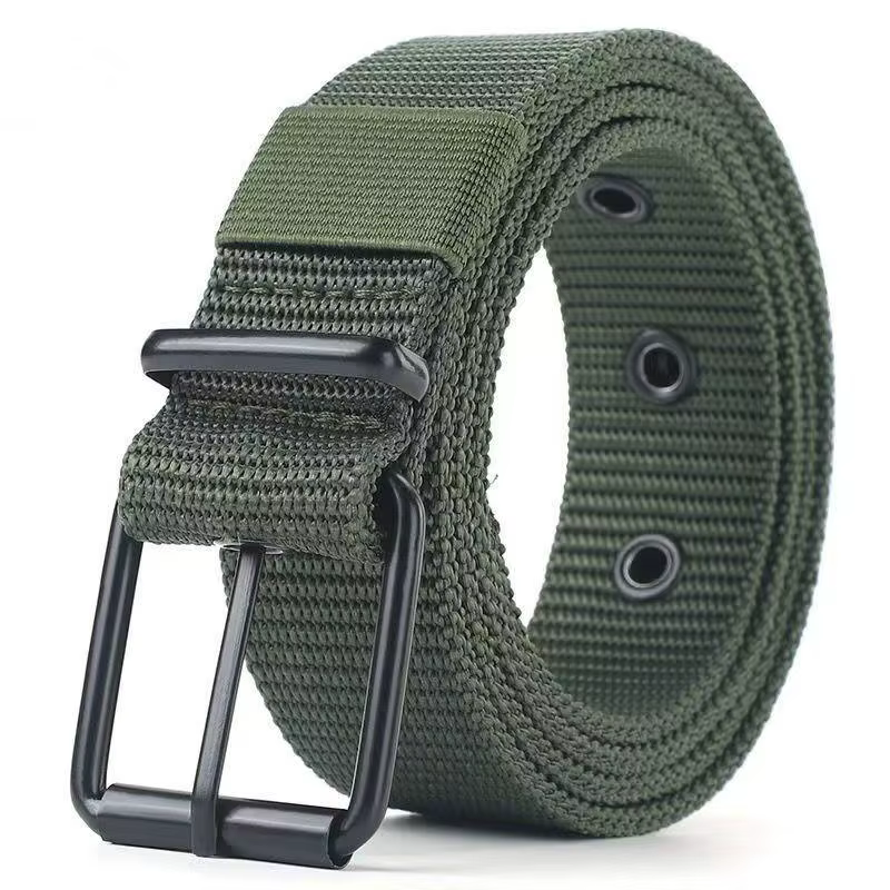 Ceinture en cuir à boucle ardillon en toile poreuse pour hommes, ceinture de sport d'extérieur, cein