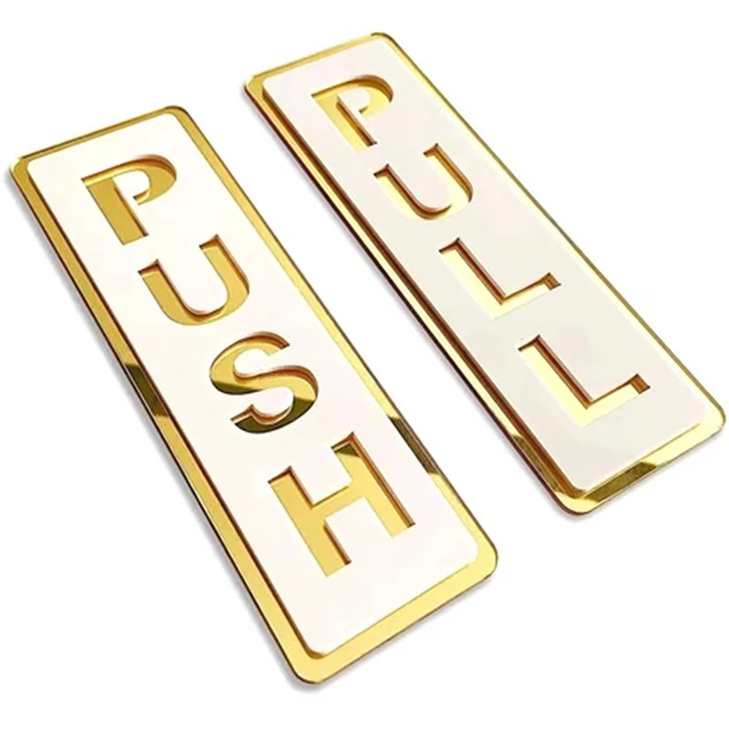 ☭ Ensemble de panneaux de porte PUSH PULL, autocollants de porte en acrylique autocollants pour les