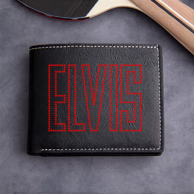 Portefeuille en cuir PU ELVIS Premium, design minimaliste, léger, durable, compact pour homme, style