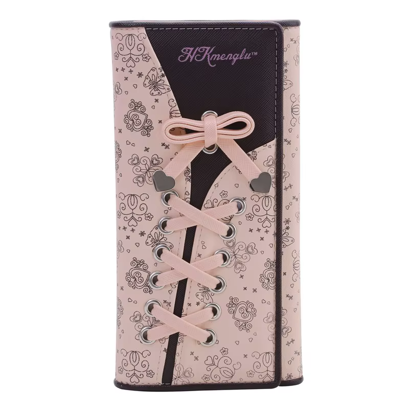 Portefeuille long multifonctionnel en PU pour filles, porte-monnaie pour femmes, porte-cartes, poche