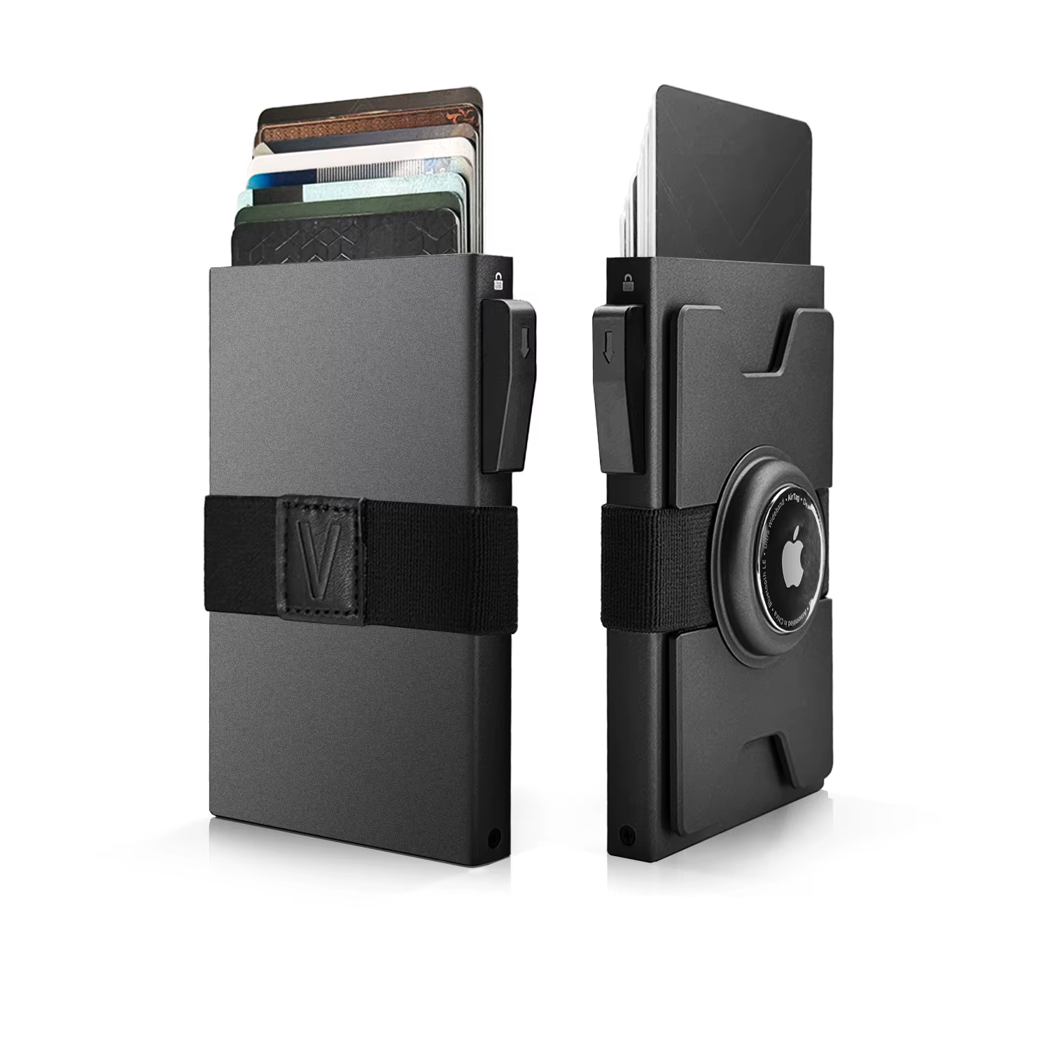 Portefeuille Airtag intelligent pour hommes : portefeuille en métal avec support Airtag - Portefeuil