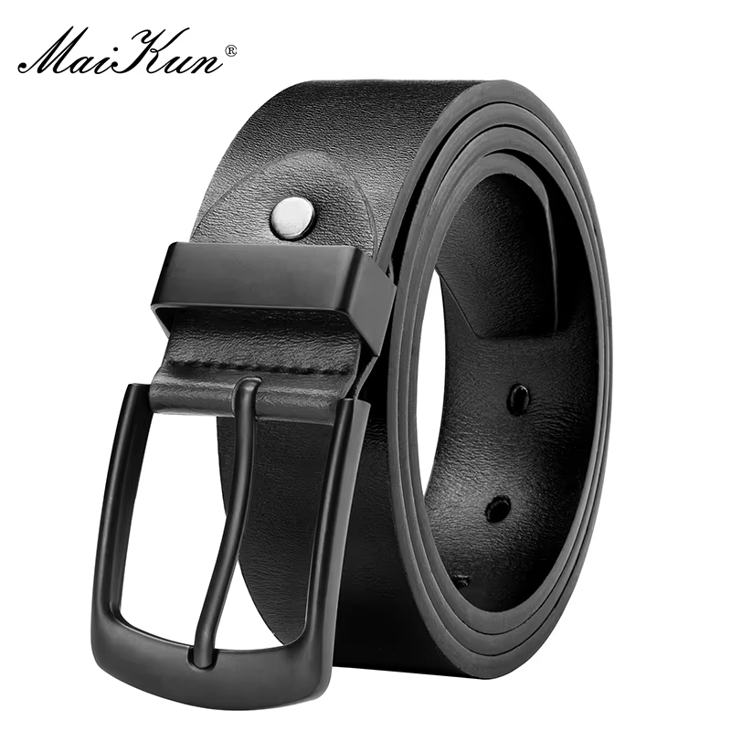 Maikun hommes tenue décontractée ceinture alliage boucle ardillon ceinture noire pour hommes Faux cu