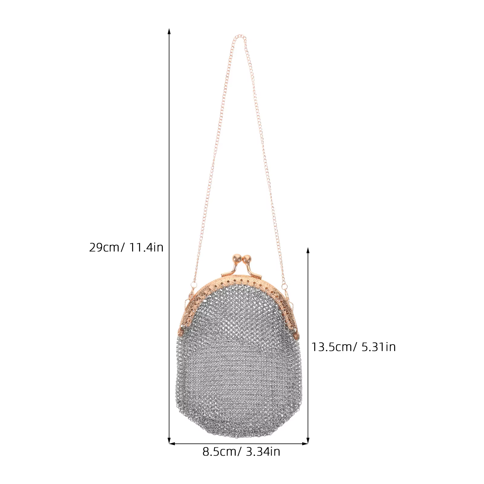 Porte-monnaie rétro en maille, pochette à monnaie, porte-monnaie en métal avec fermeture à pression,