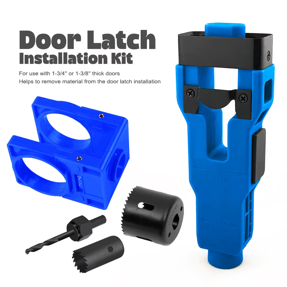 Kit d'installation de loquet de porte |   Pour portes de 1-3/4" et 1-3/8" |   Outil de sciage à trou