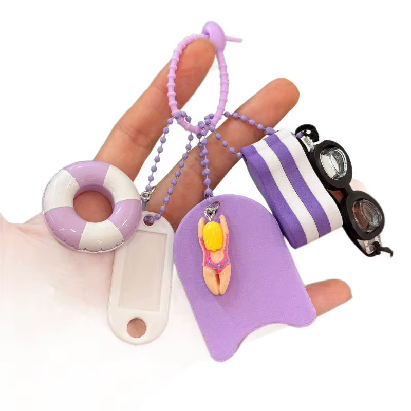 Porte-clés flottant, porte-clés violet flottant sur l'eau, porte-clés pour bateau, pour la pêche, la