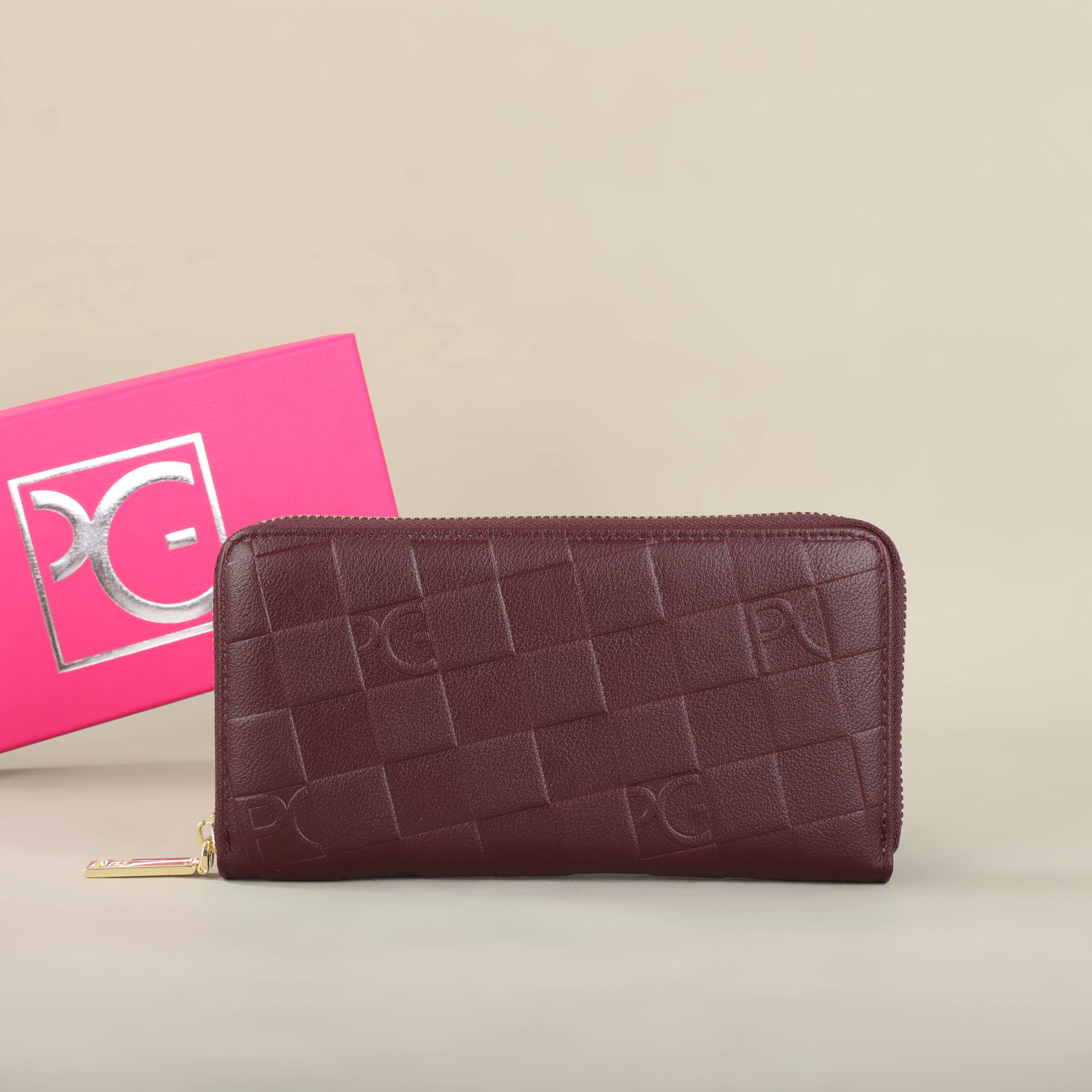 PG PATSY GARIS Portefeuille pour femme, grande capacité, porte-cartes rectangulaire avec fermeture é