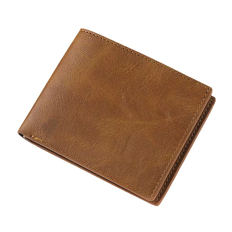 Portefeuille en cuir PU pour hommes, Triple pliable, multi-cartes, portefeuille court noir, Portefeu