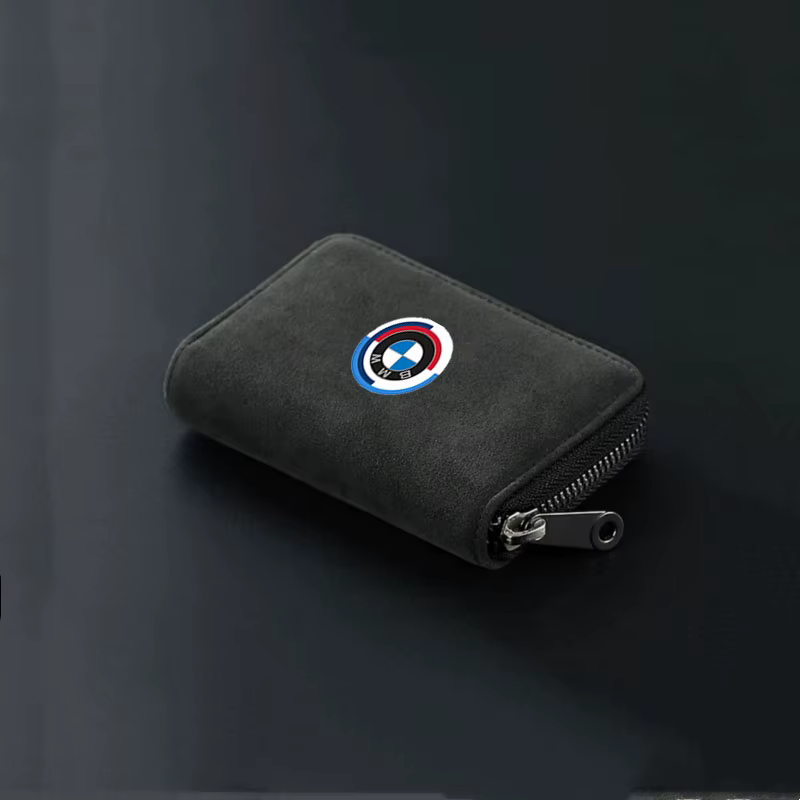 Porte-cartes de voiture en cuir avec fermeture éclair, pochette pour cartes et clés, porte-monnaie p