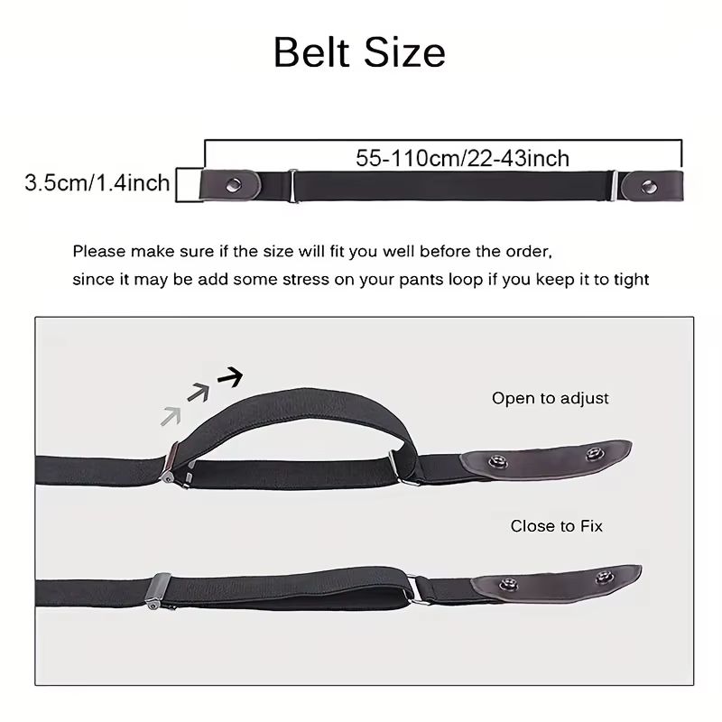 Ceinture élastique invisible sans couture pour hommes et femmes, ceinture de jeans unisexe, longueur