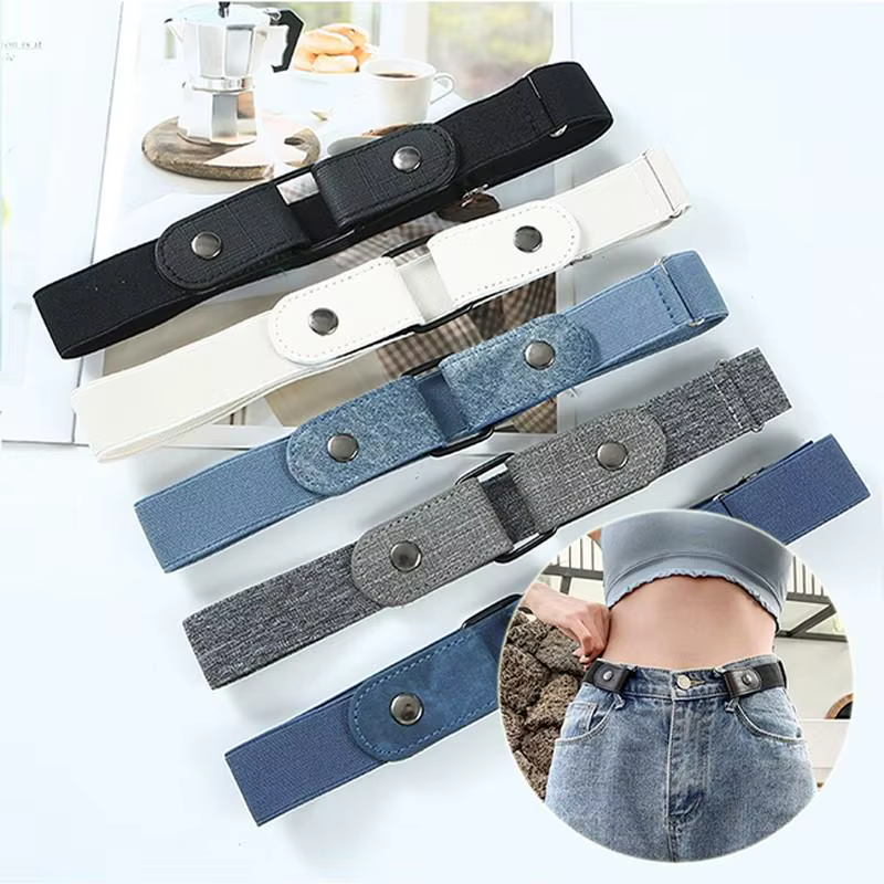Ceinture élastique extensible réglable sans boucle, 2/1 pièce, ceintures invisibles pour femmes et h