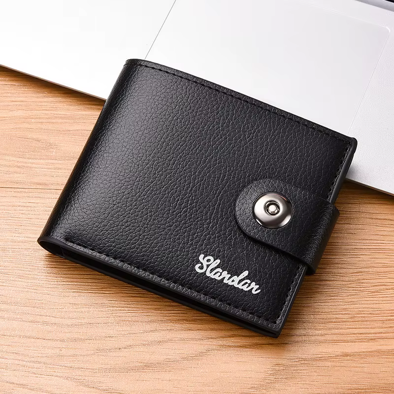 Portefeuille à boucle magnétique pour hommes, simple et ultra-mince avec plusieurs emplacements pour