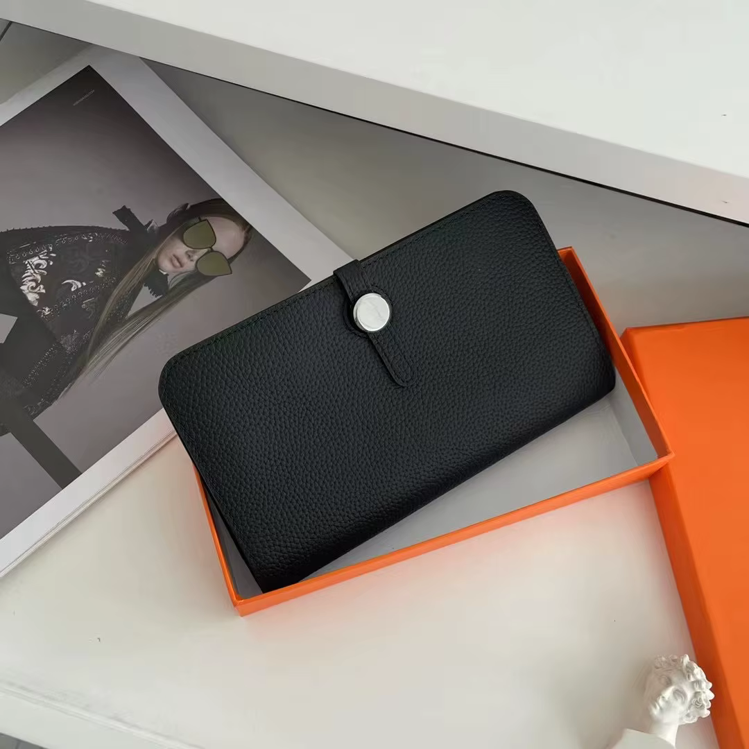 Portefeuille Long en cuir de vache pour femmes, lettres gratuites personnalisables, pliable, grande