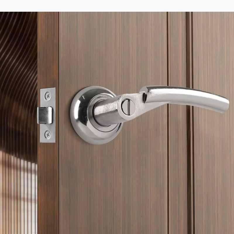 Serrure de porte intérieure en bois massif, serrures silencieuses en alliage d'aluminium, poignée de
