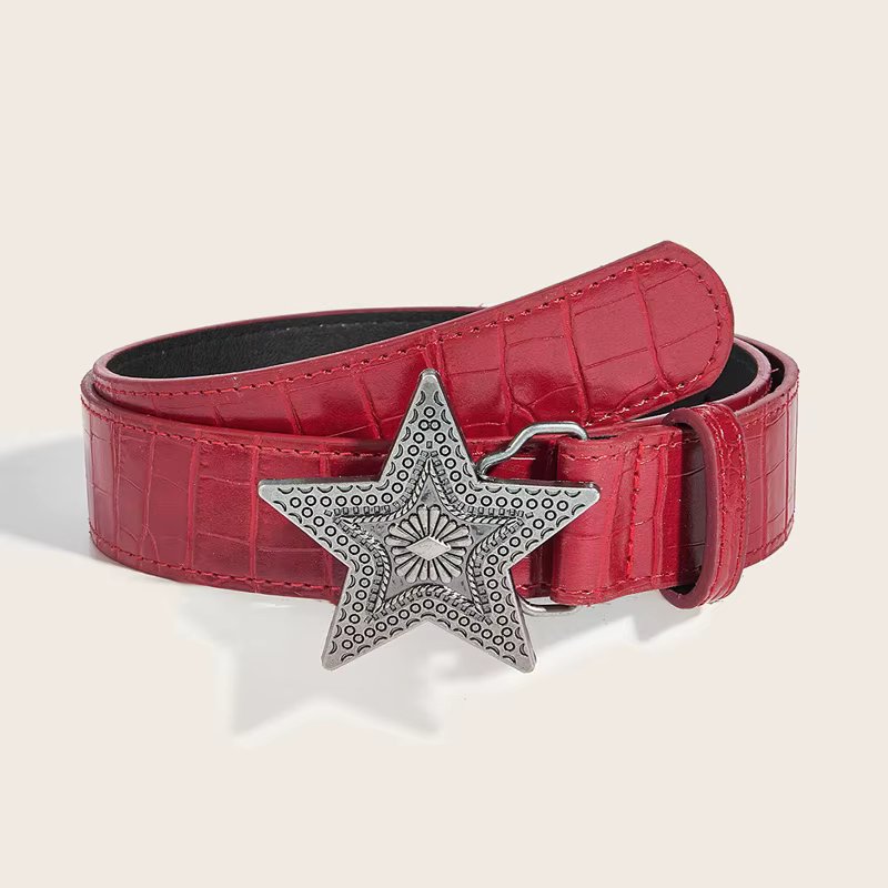 Ceinture rétro Hip-hop pour femmes, largeur 3.3cm, gothique, Punk, boucle étoile à cinq branches, ce
