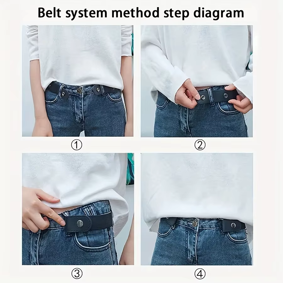 Ceinture sans boucle pour pantalons en Jean, robes, ceinture de taille élastique extensible sans bou