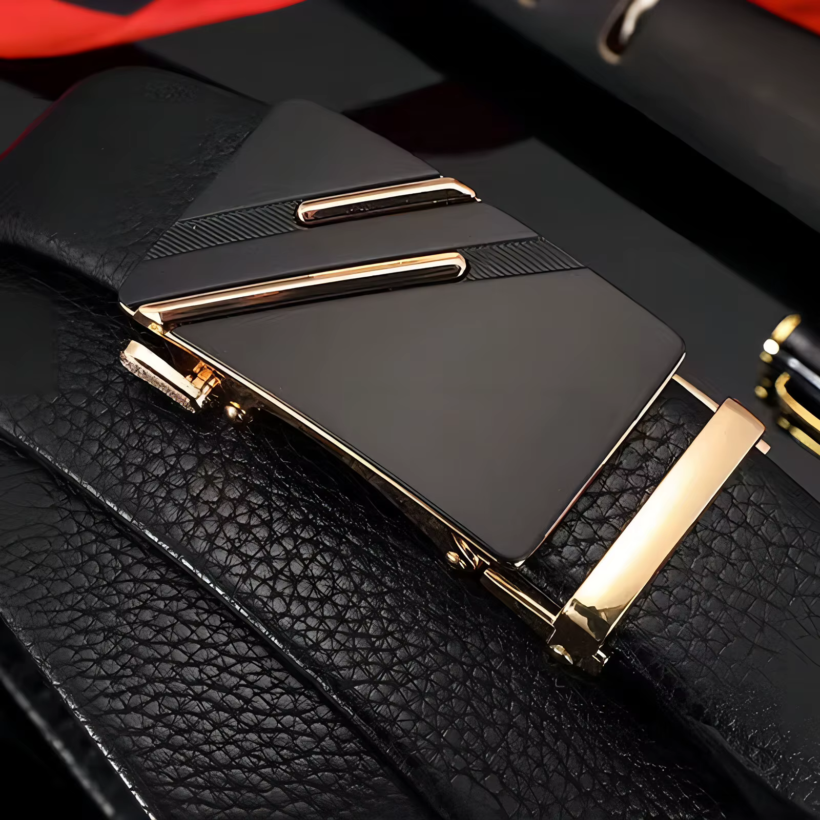 Ceinture en cuir pour hommes, métal, structure automatique, marque de luxe, design de mode d'affaire