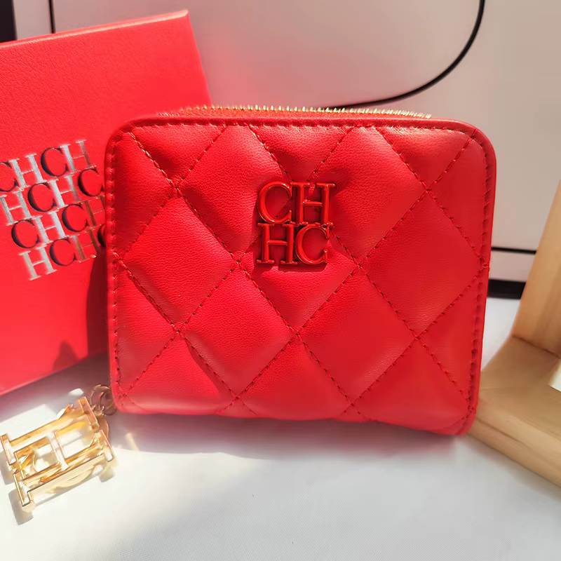 CHCH – portefeuille court de couleur unie pour femmes, marque de luxe exquise, matériau PU de haute