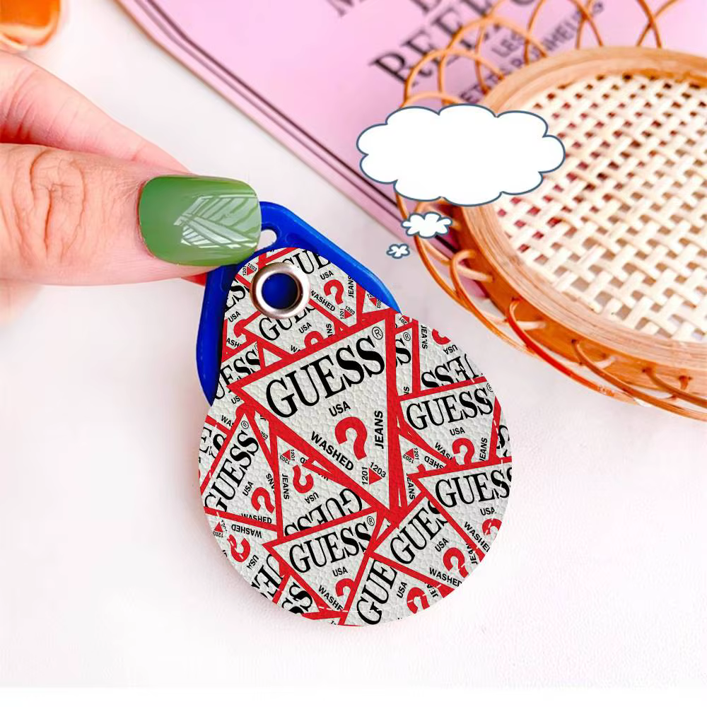 Porte-clés en cuir avec logo G-Guess-s, porte-carte d'accès, étui de protection pour carte de proxim