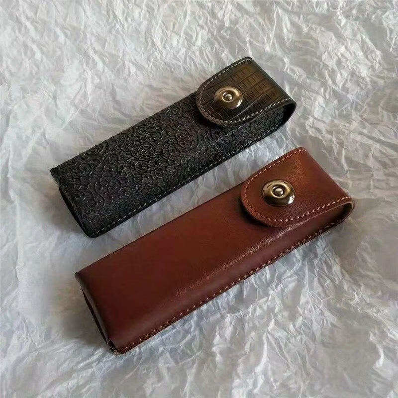 Étui à lunettes presbytes en cuir classique pour hommes et femmes, boîte à lunettes élégante en cuir