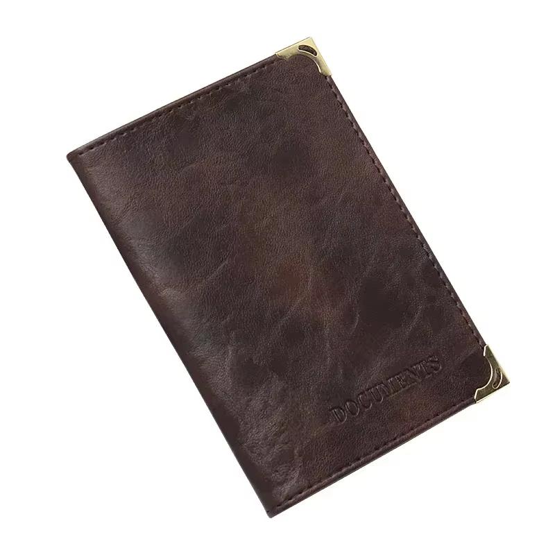 Luxe femmes homme cuir or cuivre coin permis de conduire couverture portefeuille voiture étui rétro 