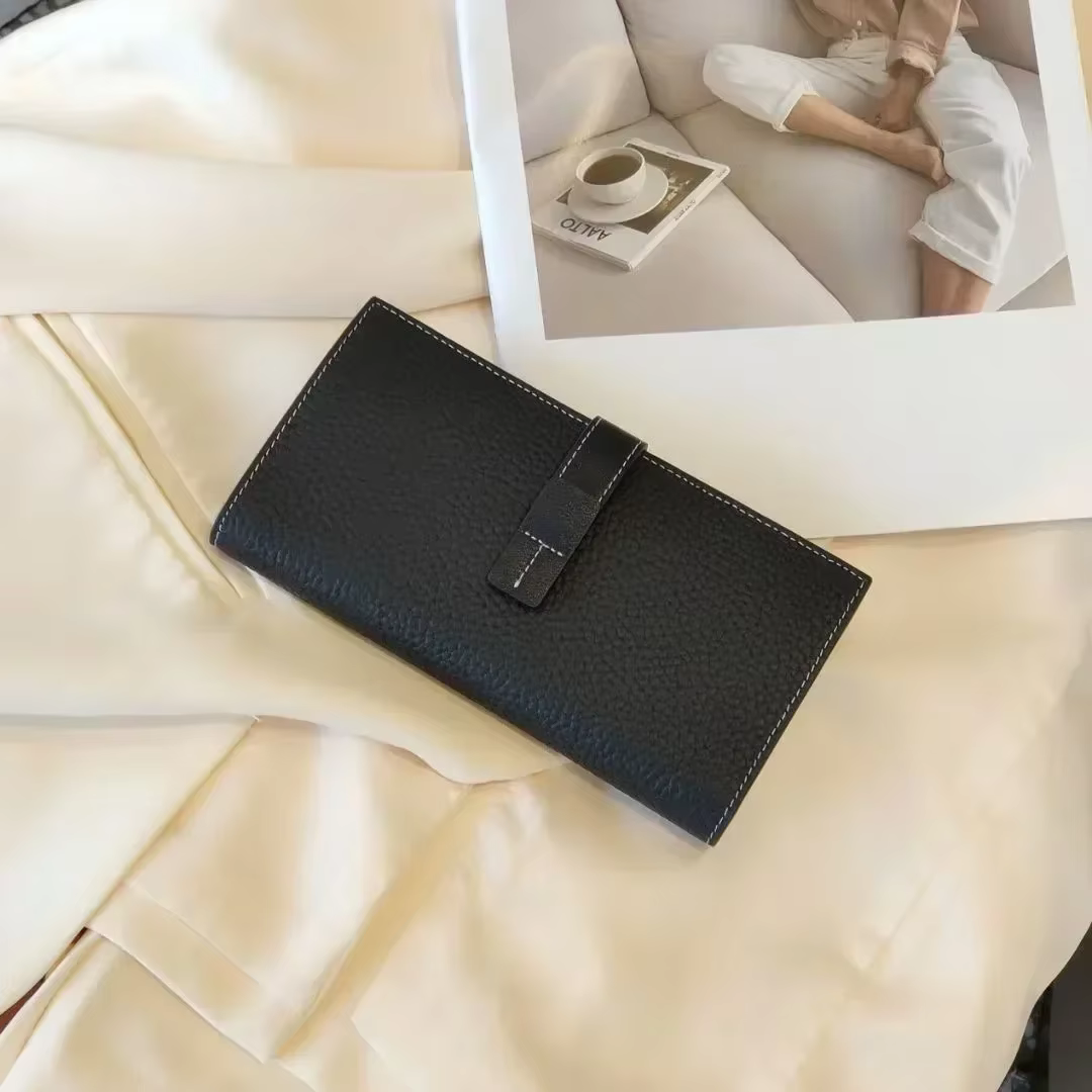 Portefeuille long pour femme, porte-monnaie tendance, porte-cartes, pochette, sac à main en cuir vér