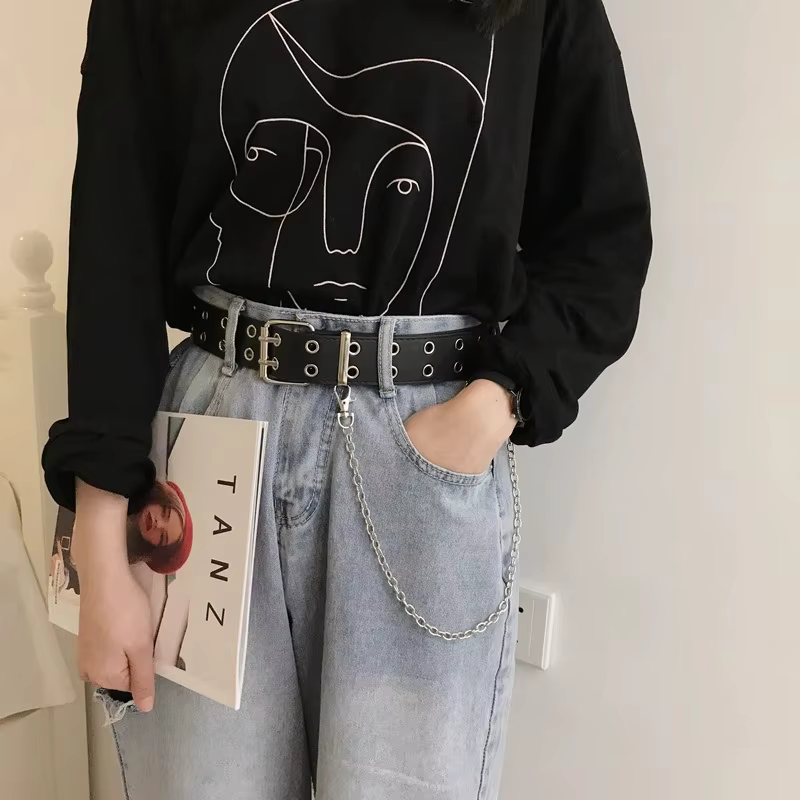 Ceintures en alliage pour femmes, chaîne de luxe pour cuir véritable, nouveau Style, boucle ardillon