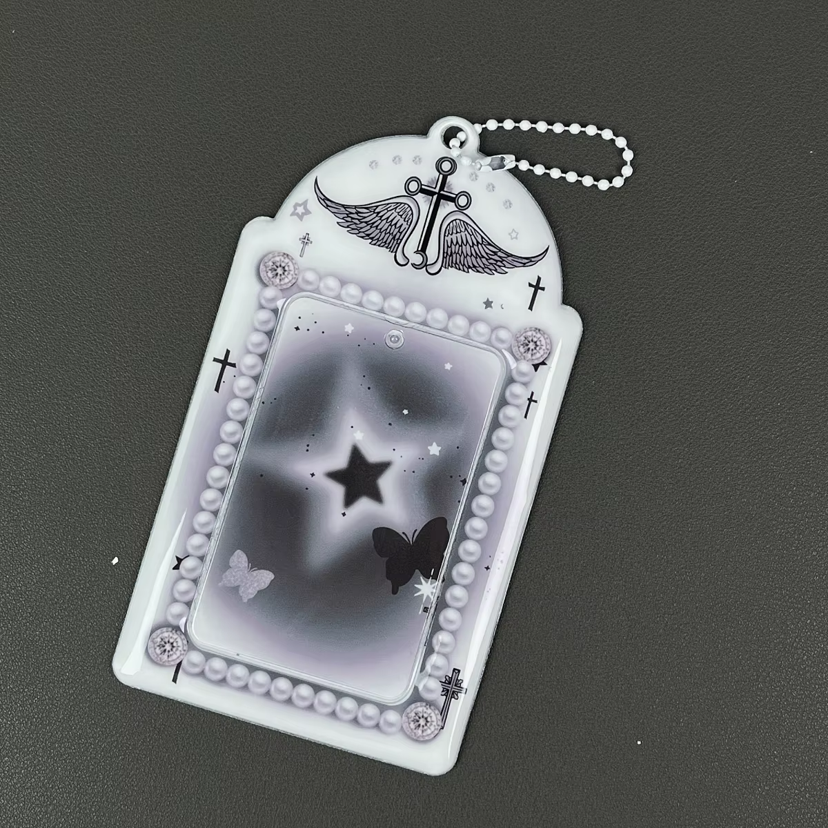 Série de porte-cartes combinés à motif d'aile d'ange, dossier d'affichage de stockage de cartes phot