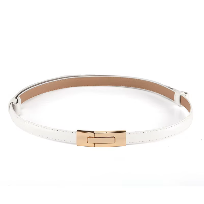 Ceinture fine en cuir de vache souple pour femmes, robe décorative réglable, noire, mode féminine, l