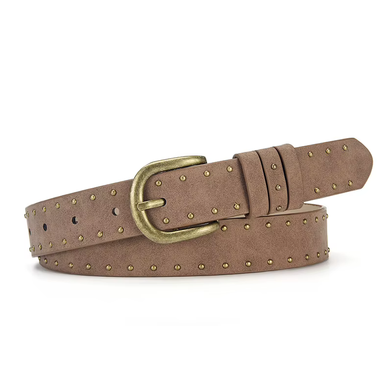 Ceinture à rivets en métal doré pour femmes, accessoires pour jeans décontractés, mode Goth rétro Y2