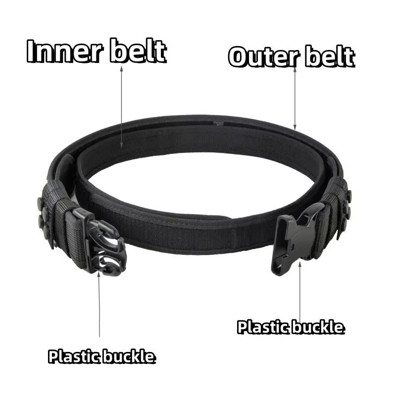 Ceinture tactique 2 en 1, boucle à dégagement rapide, ceintures MOLLE pour hommes, largeur 5CM