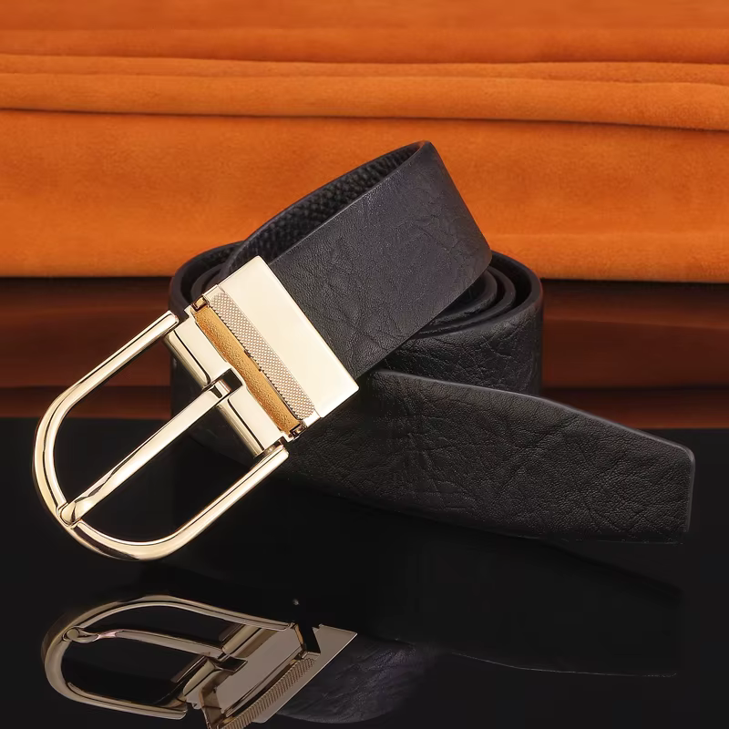 Classique mode boucle ardillon 3.3 cm ceintures hommes en cuir véritable haute qualité ceinture pour