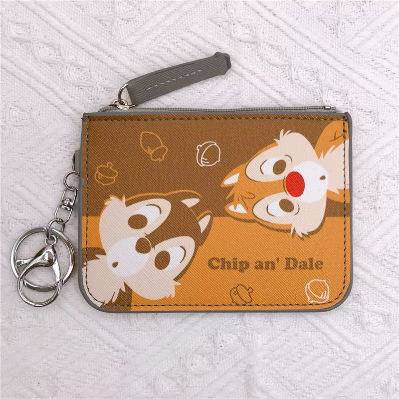 Disney mignon portefeuille femmes Chip 'n' Dale porte-monnaie loisirs fermeture éclair Mickey porte-