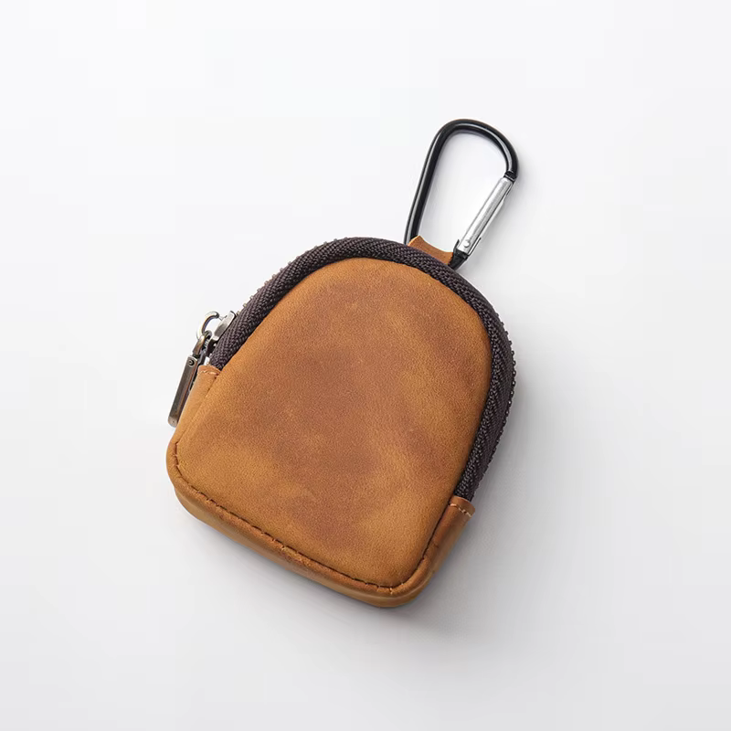 WERLLANDS Mousqueton en cuir PU multicolore rétro mini porte-monnaie porte-clés portefeuille