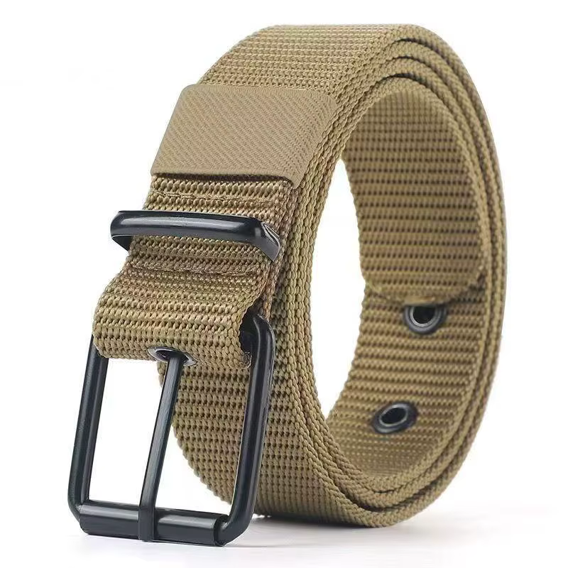〔YS1〕Ceinture pour homme en toile poreuse avec boucle à ardillon, ceinture en cuir pour sports de pl