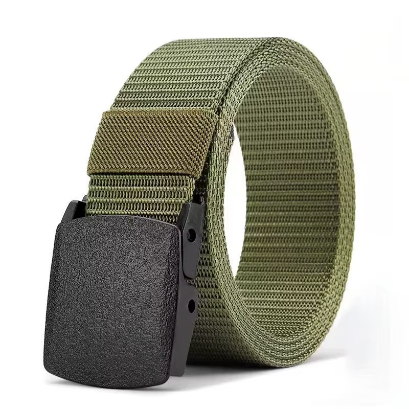 Ceinture en toile avec boucle YKK, ceinture anti-allergie et conforme aux contrôles de sécurité, cei
